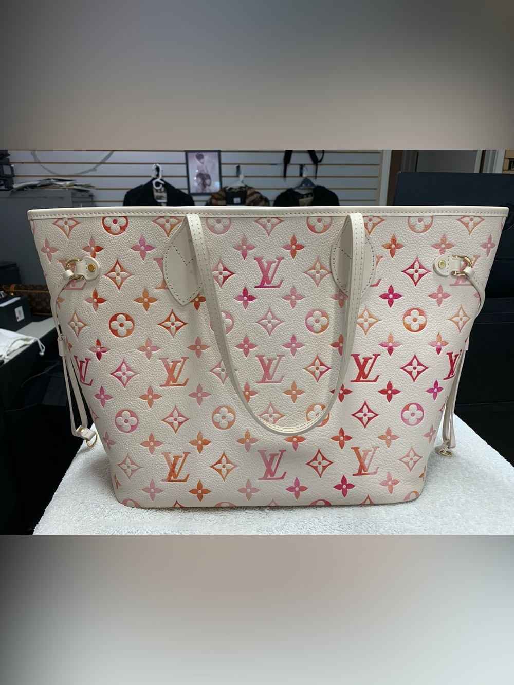 Louis Vuitton Neverfull MM Monogram Empreinte Sunrise Aquarelle Bag